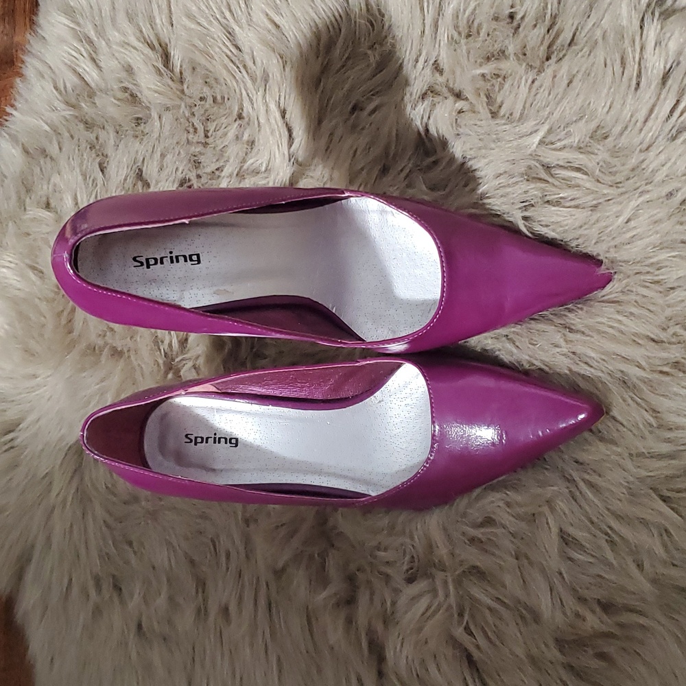SPRING Light Purple Leather-Like Patent Heels- Size Euro 38